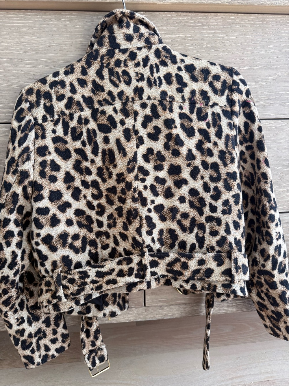 Zara Leopard-Print Moto Jacket in Tan & Black - Picture 4 of 5